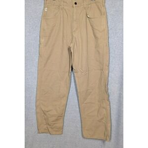 Carhartt Pants Men 34x32 Khaki Tool Pockets Loose Fit Utility Workwear Heavy